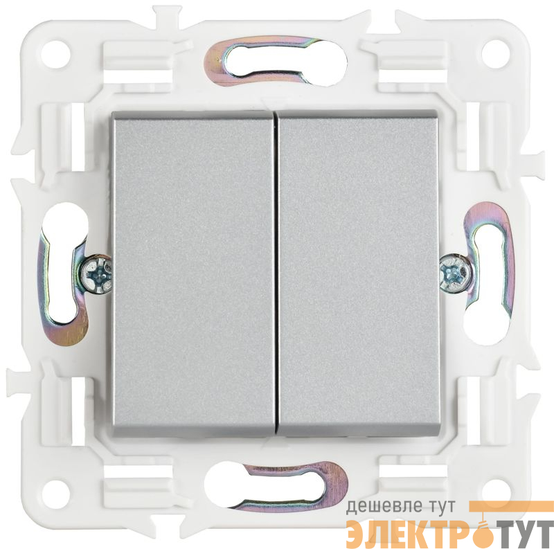 Выключатель 2-кл. SKANDY 10А SK-V04S серебр. IEK SK-V20-0-10-K23