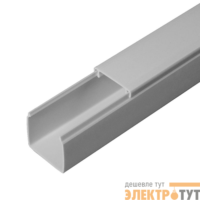 Кабель-канал 25х25 L2000 с двойн. замком RAL 7035 сер. Промрукав PR03.0073