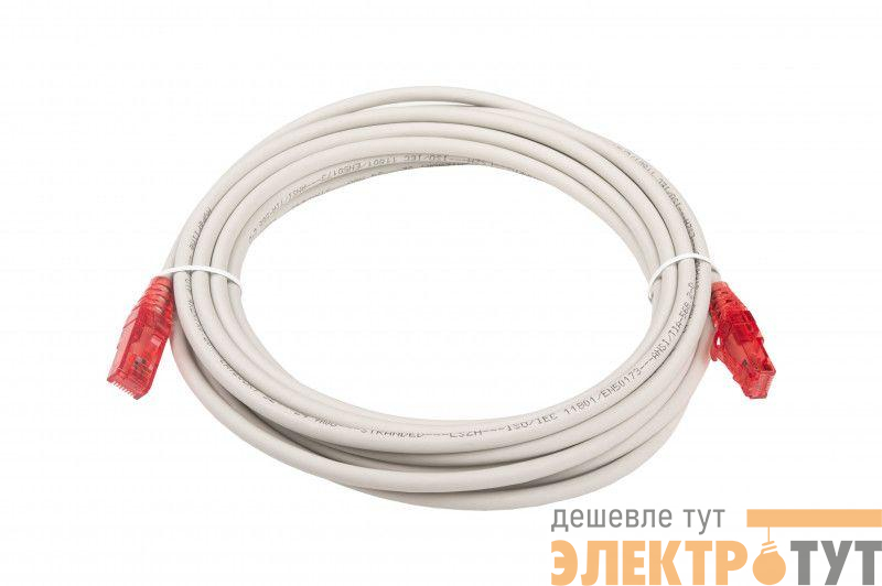 Патч-корд кат.5E U/UTP LSZH PC-LPM-UTP-RJ45-RJ45-C5e-5M-LSZH-GY 5 м. сер. Hyperline 42301