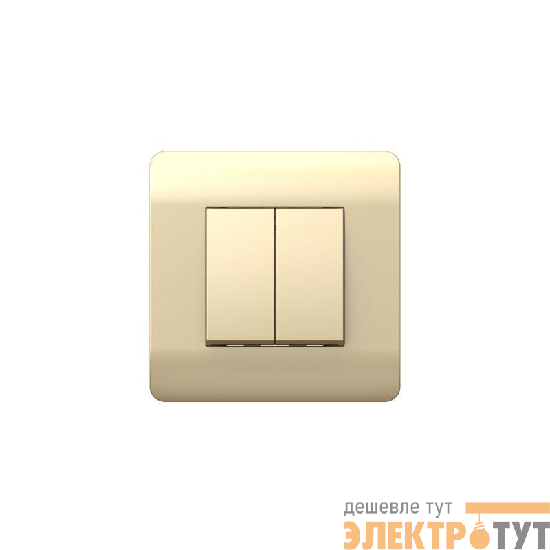 Выключатель 2-кл. NEW3-E 10А с подсветкой шампань CHINT 431396