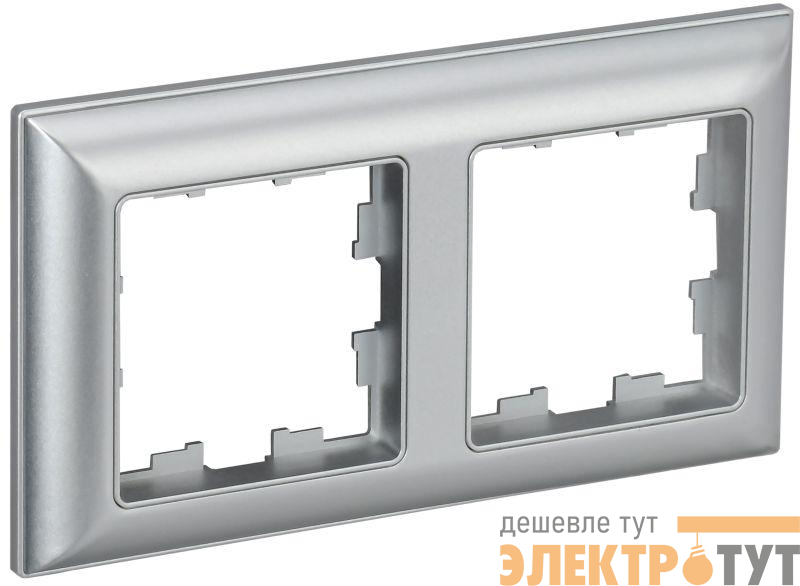 Рамка 2-м BRITE РУ-2-Бр алюм./алюм. IEK BR-M22-12-K47