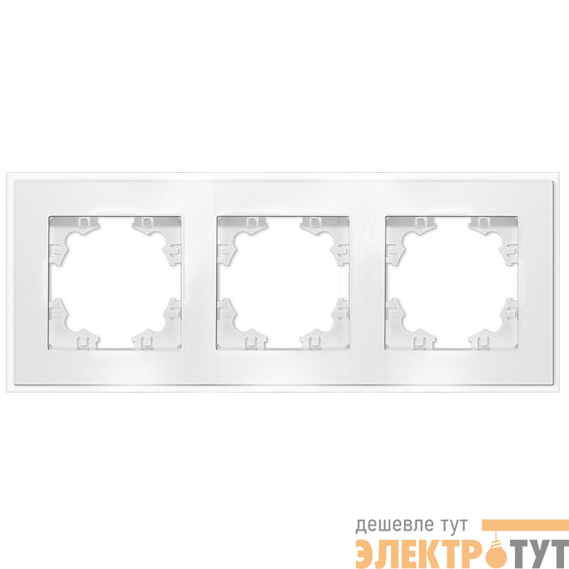 Рамка 3-м Афина стеклянная бел. UNIVersal 2244