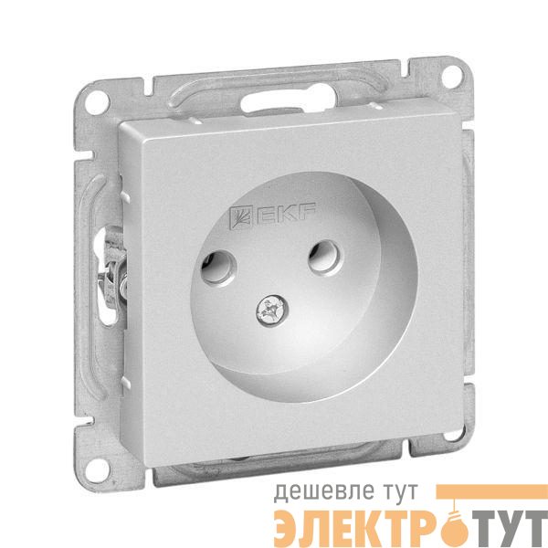 Розетка СП Эпика 16А без заземл. без шторок механизм алюм. EKF UP1-SOA-100