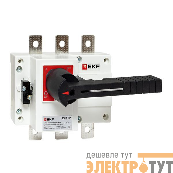Рубильник-выключатель 3п 250А с рукояткой управления для прямой установки PowerSwitch PROxima EKF psds-250-3