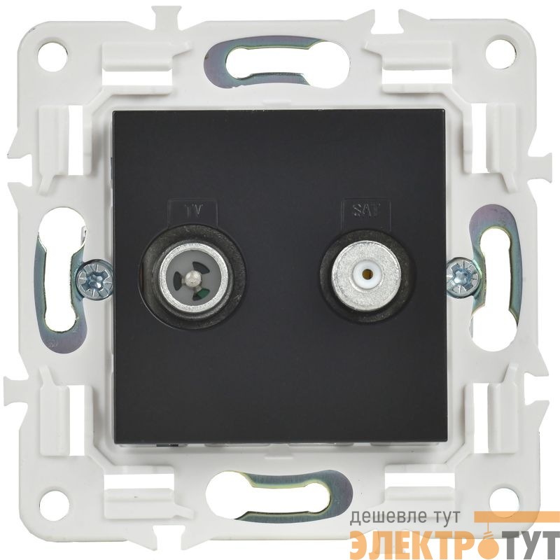 Розетка двойная TV+SAT SKANDY SK-A13Bl черн. IEK SK-AF20-O-K02