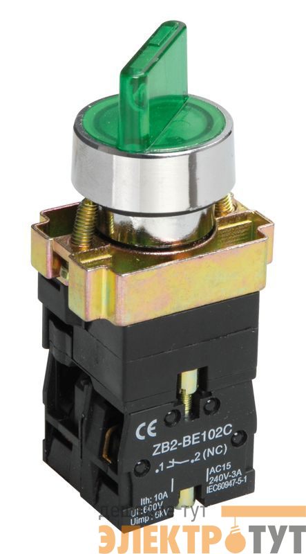 Переключатель LAY5-BK2365 на 2 полож. 1НО+1НЗ зел. KARAT IEK BSW90-BK-2-K06