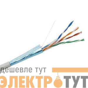 Кабель витая пара F/UTP кат.5E 4х2х24AWG solid CCA PVC сер. (м) Net.on 01-1001