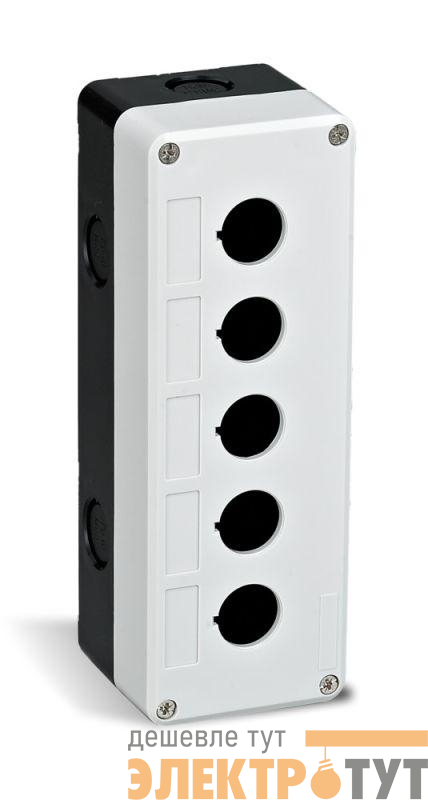 Пост кнопочный 5-м КП-101 d22мм с кабел. вводом для устройств сигнализации и управления пластик. бел. DEKraft 25505DEK