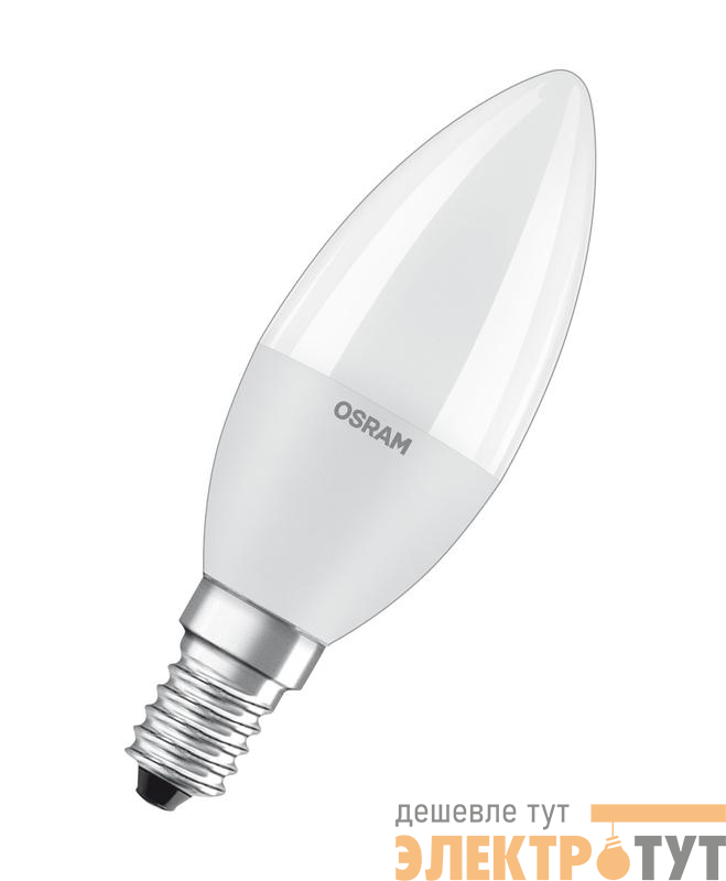 Лампа светодиодная LED STAR CLASSIC B 40 5W/827 5Вт свеча 2700К тепл. бел. E14 470лм 220-240В прозр. пласт. OSRAM 4058075318120