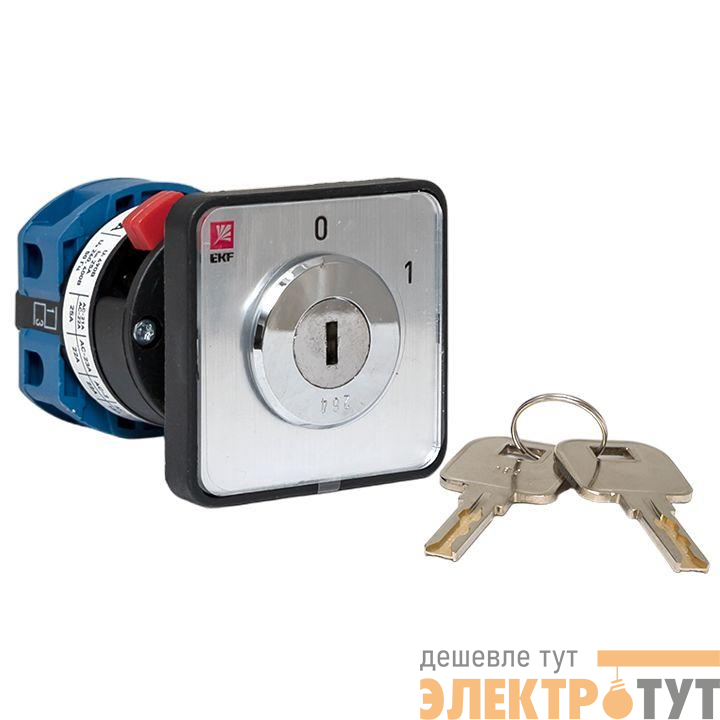 Переключатель кулачковый ПК-1-112 2п 25А "0-1" с ключом EKF pk-1-112-25