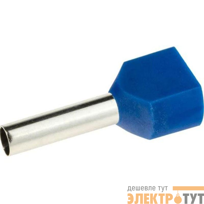 Наконечник-гильза двойная с изолир.фланцем 2.5кв.мм (НШВИ2) син. DKC IFD2-2.5-10BL
