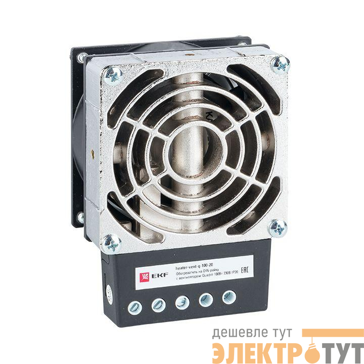Обогреватель на DIN-рейку с вентилятором 150Вт 230В IP20 Quardo PROxima EKF heater-vent-q-150-20
