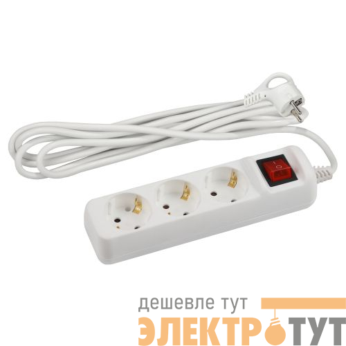 Удлинитель 3х3м с заземл. с выкл. ПВС 3х1.5 16А U-3es-3m-3x1.5 Эра Б0044040