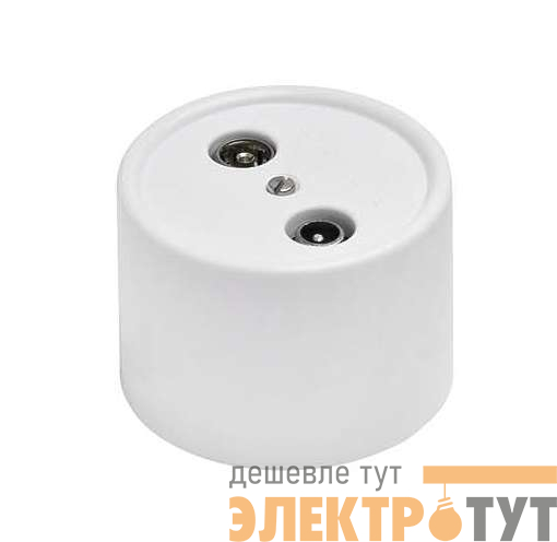 Розетка телевизионная оконечная TV/R/SAT 1-м ОП Лизетта 10А IP20 ретро керамика бел. Bironi B1-305-01