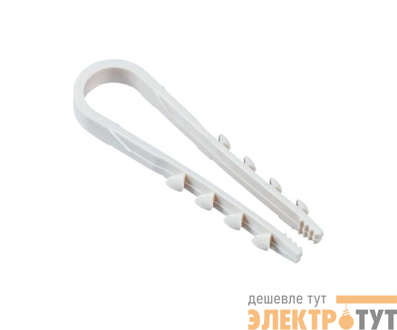 Дюбель-хомут PCD-R 19-25-65-100WH для круглого кабеля PA6.6 бел. (уп.100шт) JazzWay 5054820