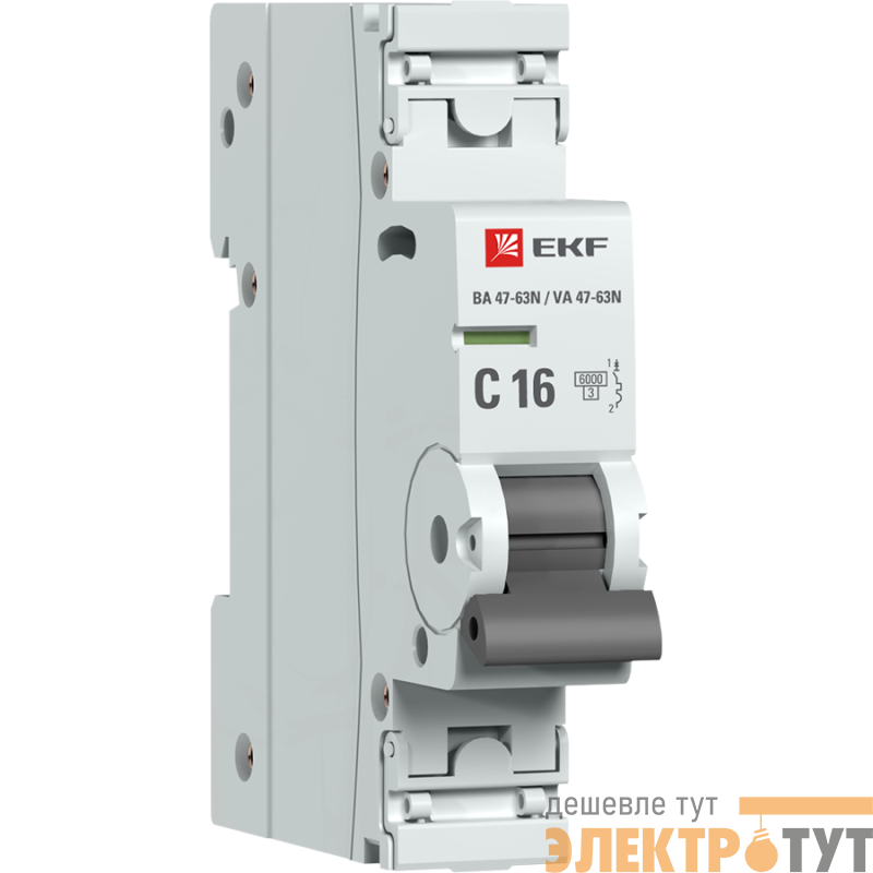 Выключатель автоматический модульный 1п C 16А 6кА ВА 47-63N PROxima EKF M636116C