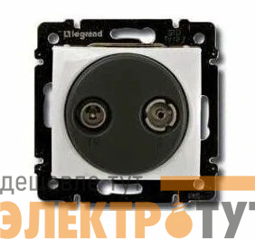 Розетка телевизионная оконечная TV/FM 2вых. СП Valena 10дБ механизм сл. кость IEK 695620