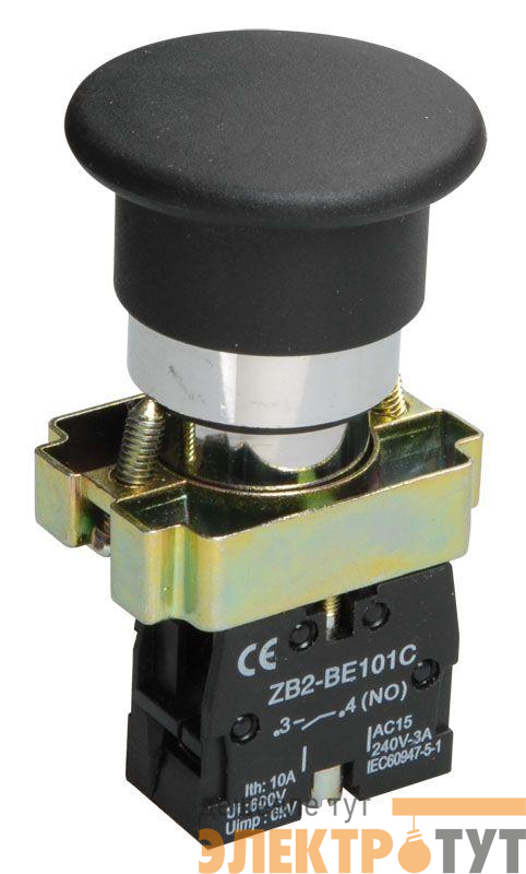 Кнопка LAY5-BC21 "Грибок" черн. 1з IEK BBG70-BC-K02