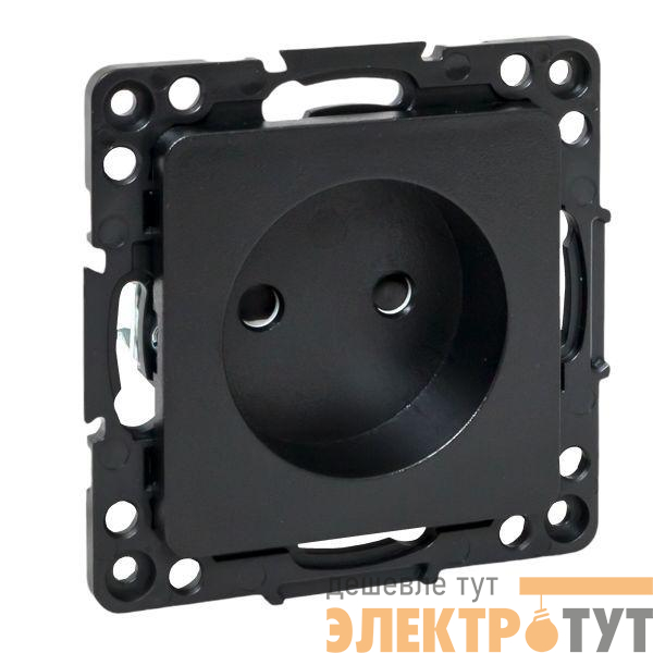 Розетка 1-м СП Стокгольм 10А IP20 без заземл. защ. шторки механизм черн. PROxima EKF EZR10-022-10