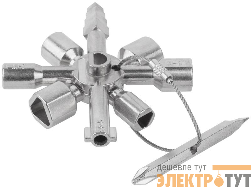 Ключ универсальный для электрошкафов 10-в-1 двусторонняя CrV бита РН2/SL7 FIT 60110