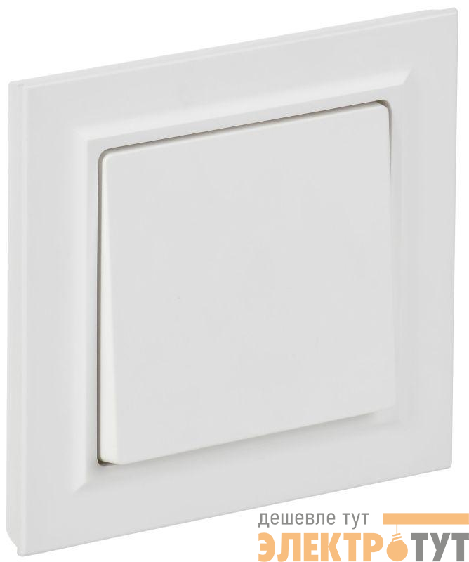 Выключатель 1-кл. СП BRITE ВСР10-1-0-БрАБ 10А в сборе арктич. бел. IEK BR-V10-0-10-K91-F