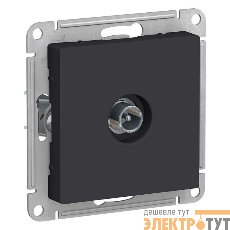 Розетка телевизионная проходная TV AtlasDesign 4дБ механизм карбон SE ATN001092