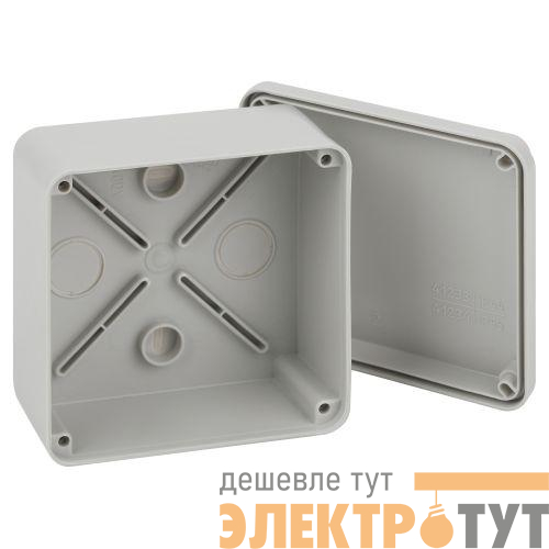 Коробка распаячная ОП 100х100х50мм приборная подъездная на винтах с гладкими стенками IP55 KORvp Эра Б0058942