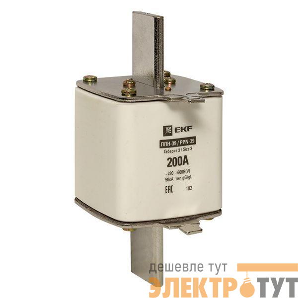 Вставка плавкая ППН-39 630/200А габарит 3 PROxima EKF fus-39/630/200