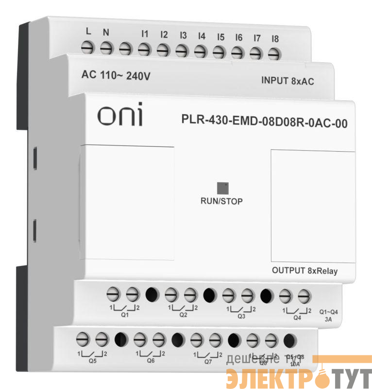 Модуль расширения входов выходов ПЛК 430 8 DI 8 RO 220В AC ONI PLR-430-EMD-08D08R-0AC-00