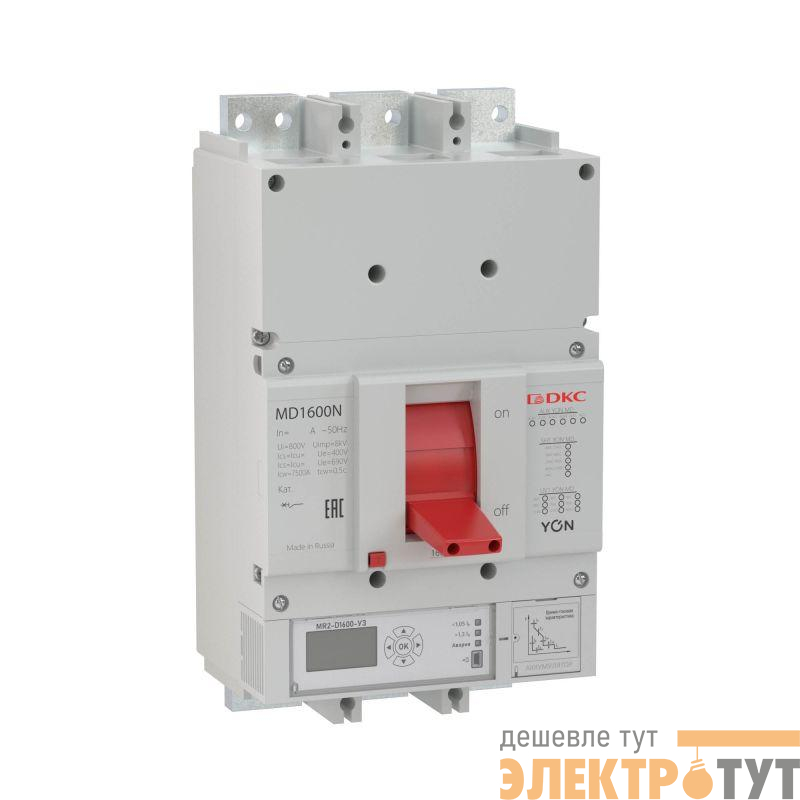 Выключатель автоматический 3п 1250А 85кА Ir 0.4…1xIn Isd 1.5…10xIn YON MD1250H-MR2