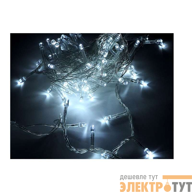 Гирлянда "Нить" 80 LED 8м уличная 3 АА батарейки 8 реж. бел. SHLights 4690601045126 изображение