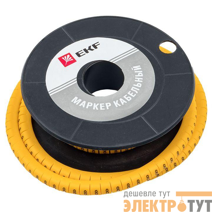 Маркер каб. 4.0кв.мм "8" (ЕС-2) (уп.500шт) EKF plc-KM-4-8