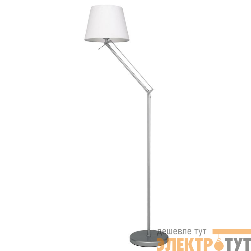 Торшер напольный UML-T500 E27 SILVER/WHITE под лампу Е27 60Вт с регулировкой наклона серебр./бел. ТМ Uniel UL-00010181