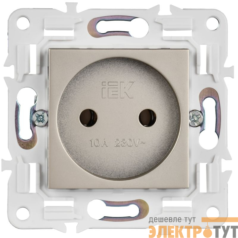 Розетка SKANDY 10А без заземл. без защ. шторок SK-R02Sh шампань IEK SK-R10-10-K37
