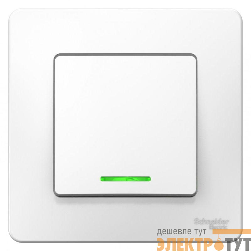 Выключатель 1-кл. СП Blanca 6А IP20 (сх. 1) 250В с подсветкой бел. SchE BLNVS006111