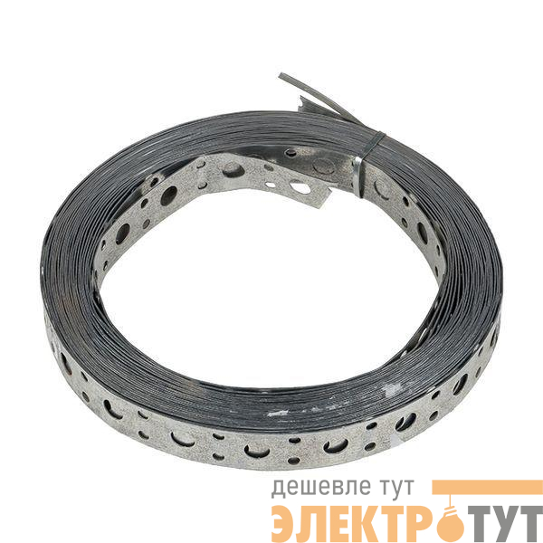 Лента монтажная перфорированная 20х0.7мм прямая (уп.10м) EKF lpmp20x0.7-10