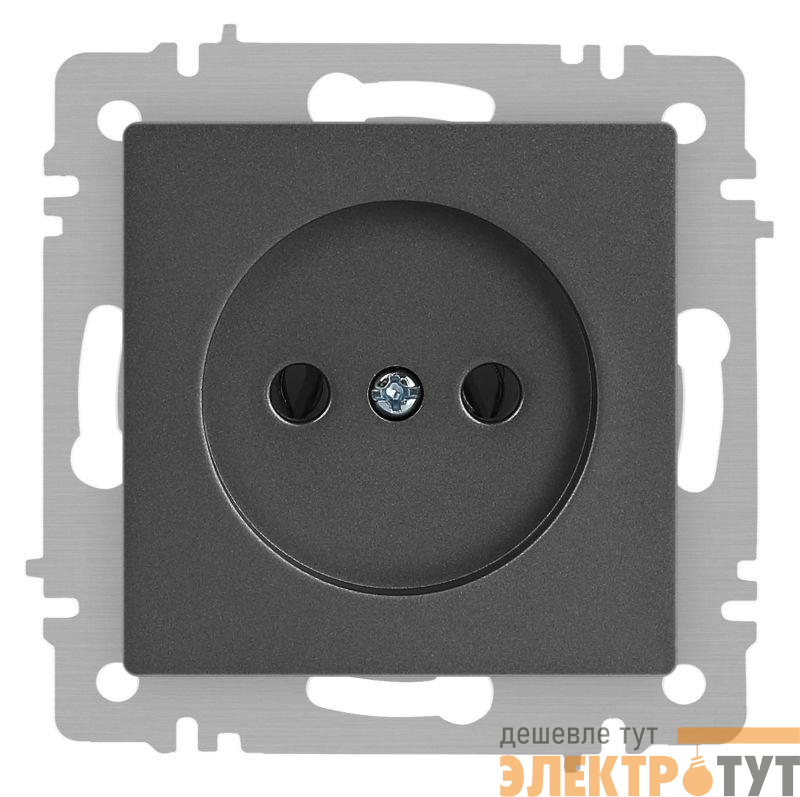 Розетка 1-м СП Accent 6-201-07 16А IP20 250В 2P графит Intro Б0063669