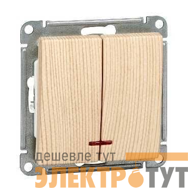 Механизм выключателя 2-кл. СП W59 10А IP20 10AX с подсветкой сосна SchE VS510-251-7-86
