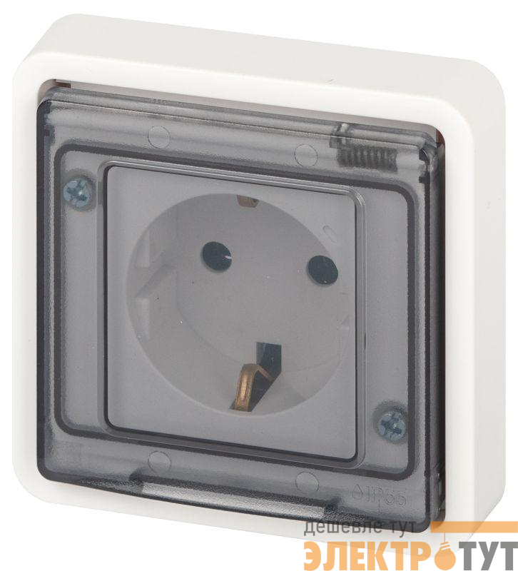 Розетка Эксперт 11-2522-01 2P+E IP55 шторки 16А-250В СУ бел. Эра Б0063281