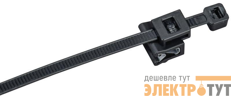 Хомут 4.8х360мм P6.6 с креплением на кромку черн. (уп.100шт) IEK UHH17-D048-360-100-K02