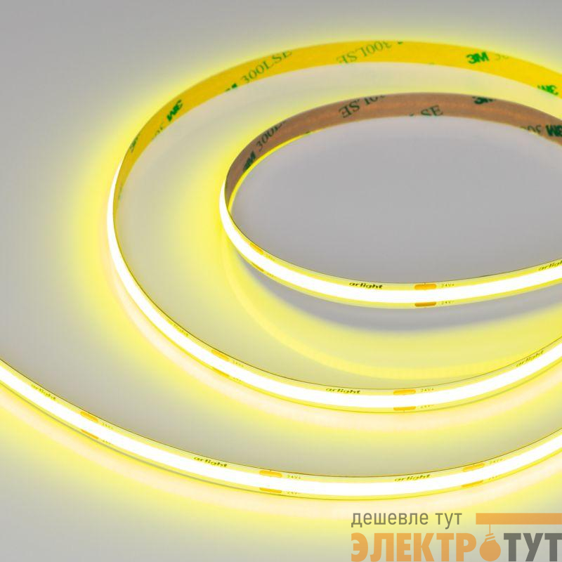 Лента светодиодная COB-X480-8mm 24V Yellow Volt 8Вт/м IP20 (уп.5м) Arlight 047737