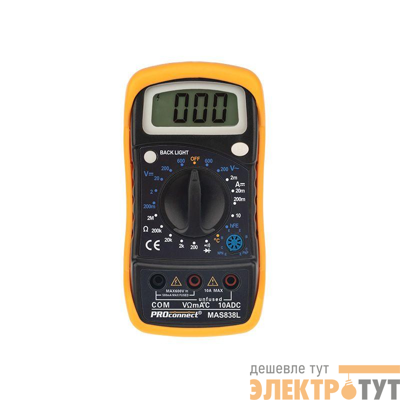 Мультиметр портативный MAS838L (DT858L) PROCONNECT 13-3022