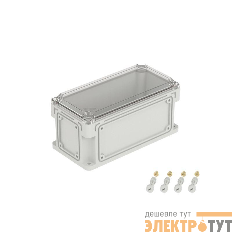 Корпус 300х150х146мм IP67 с прозр. крышкой 21мм с фланцами пластик. DKC 531211