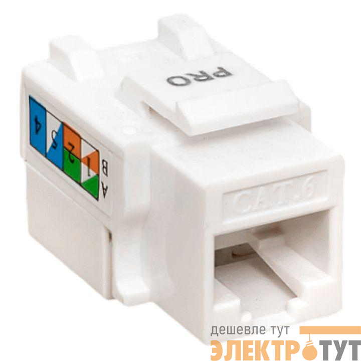 Модуль Keystone RJ45 кат.6 неэкранир. 110 IDC 90град. бел. TERACOM PRO EKF TRP-KSTN-90D-6UTP-WH