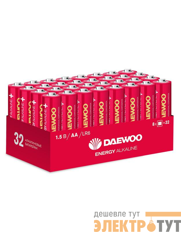 Элемент питания алкалиновый AA/LR6 1.5В Energy Alkaline 2021 Pack-32 (уп.32шт) DAEWOO 5030053