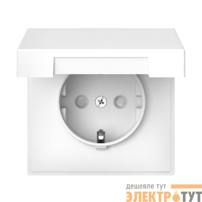 Розетка ArtGallery 16А IP20 с заземл. защ. шторки с крышкой механизм бел. SE GAL000146