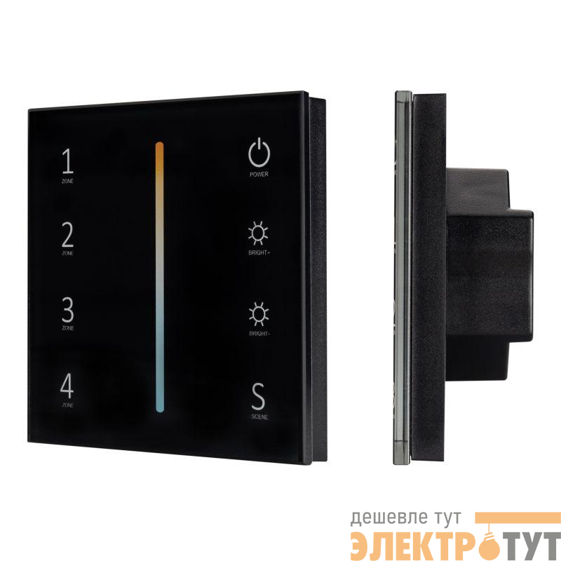 Панель Sens SMART-P43-MIX Black (230В 4 зоны 2.4G) (IP20 пластик) Arlight 028137
