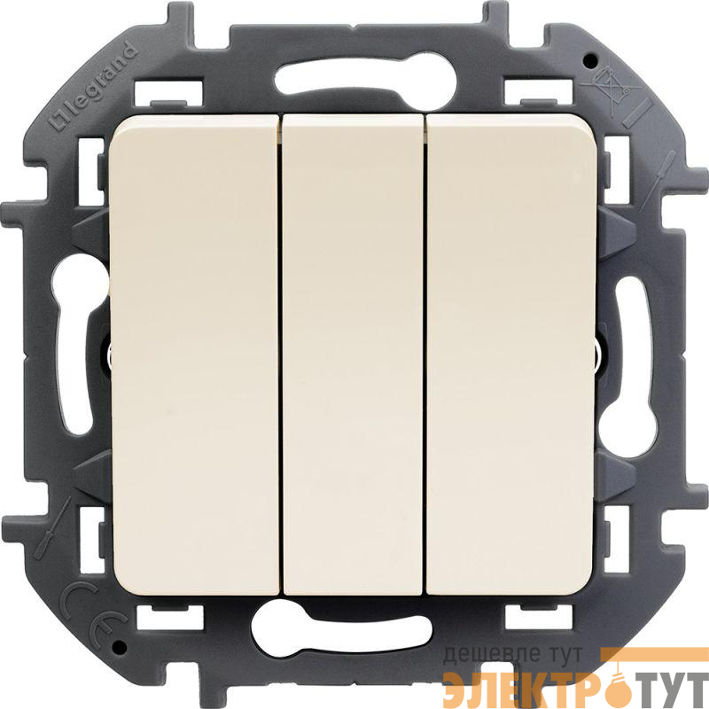 Выключатель 3-кл. Inspiria 20А IP20 250В 10AX механизм сл. кость IEK 673641
