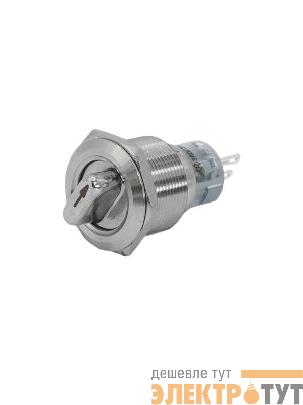 Переключатель GQ22-L-11X/33/S IP40 1НО+1НЗ на 3 положения без фиксации I-O-II d22мм метал. Электротехник ET259211