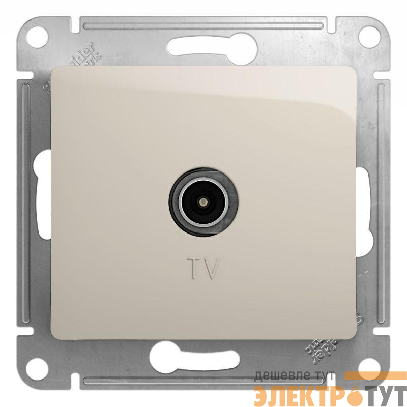 Розетка телевизионная оконечная TV 1-м СП Glossa 1дБ механизм молочн. SE GSL000991